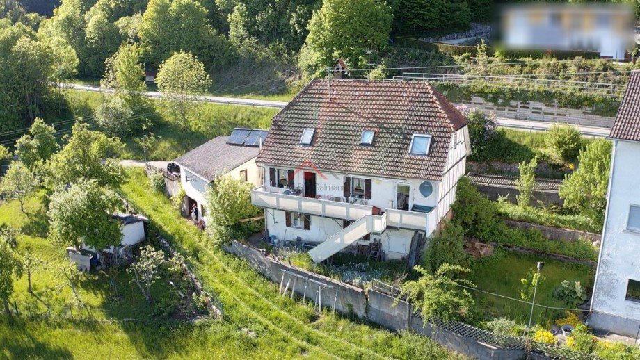 S�dseite Luftbild Einfamilienhaus Irndorf