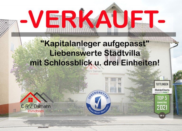 Verkauft Sigmaringen Mehrfamilienhaus Kapitalanleger aufgepasst Liebenswerte Stadtvilla mit Schlossblick u. drei Einheiten!