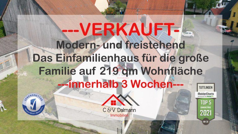 VERKAUFT Tuttlingen / Nendingen Einfamilienhaus Modernes und freistehendes Einfamilienhaus mit viel Platz f�r die Familie!
