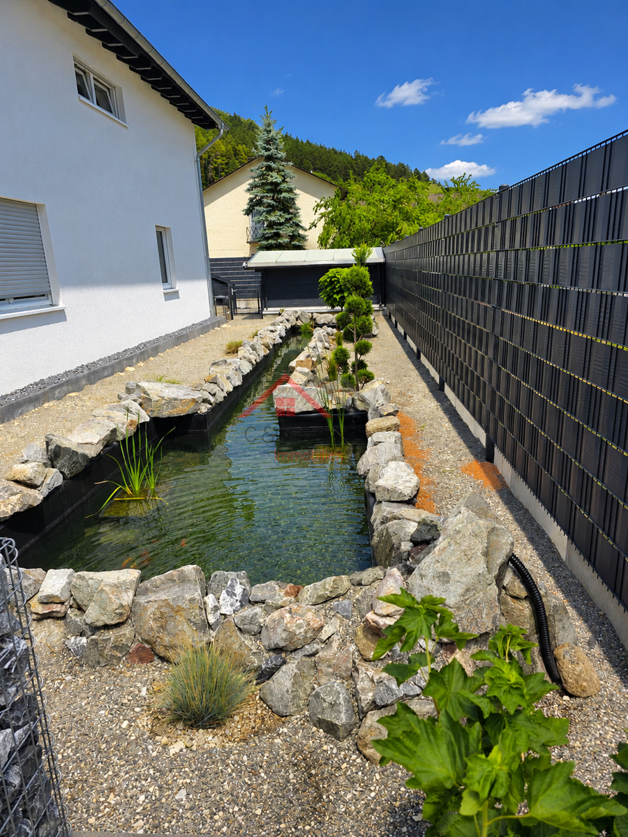 Teich mit Kois Einfamilienhaus Geisingen