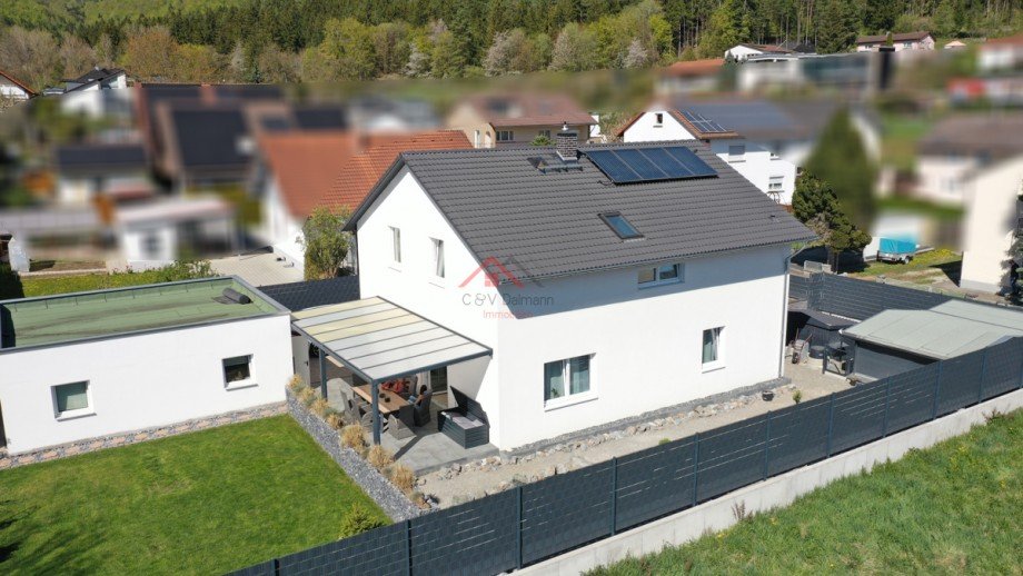 S�dost-Ansicht Einfamilienhaus Geisingen