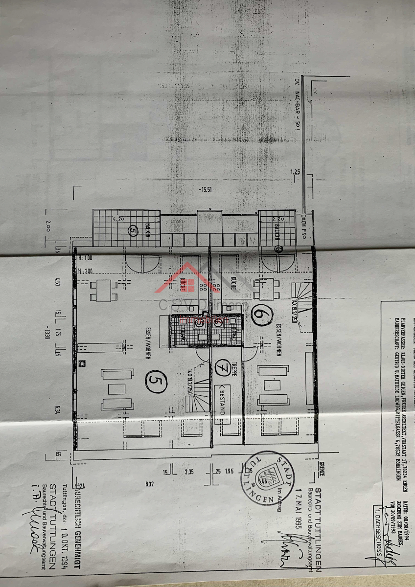 Grundriss Wohnung Nr. 5 und Nr. 6 Loft-Studio-Atelier Tuttlingen / M�hringen