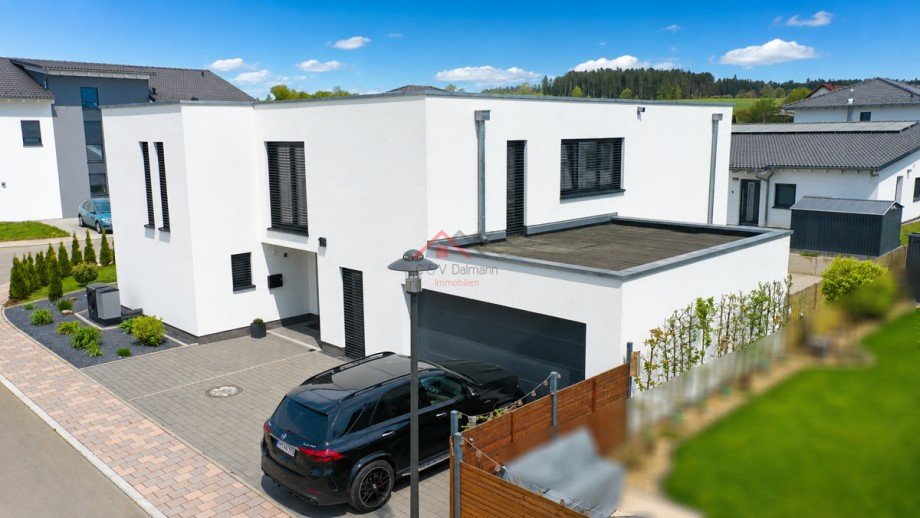 Nordansicht Drohne Einfamilienhaus Wellendingen
