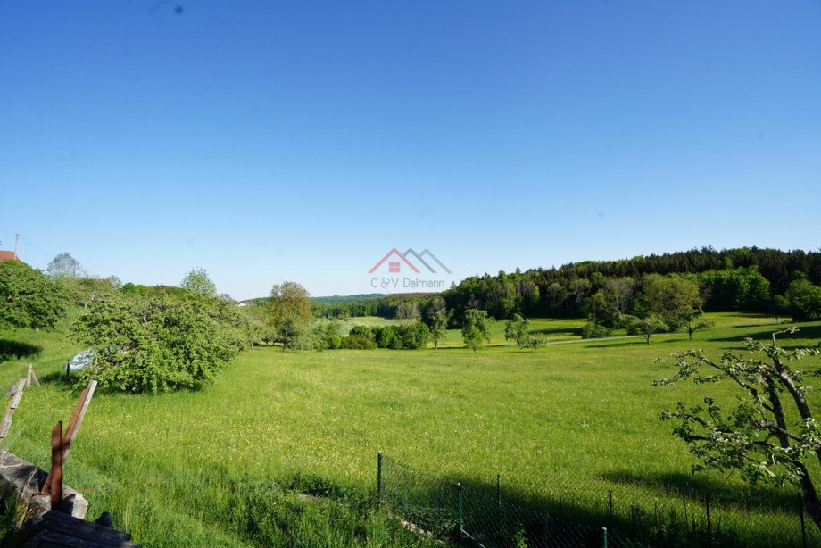 Ausblick vom Garten Einfamilienhaus Irndorf